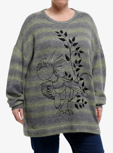 Her Universe How To Train Your Dragon Stormfly Stripe Girls Oversized Sweater Plus Size