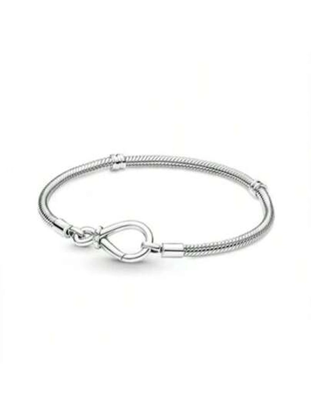 New Design Eight-Character Flower And Snake Bone Bracelet, Suitable For Original 925 Silver DIY Bracelet, Exquisite Fashion Jewelry For Women's Birthday And Wedding