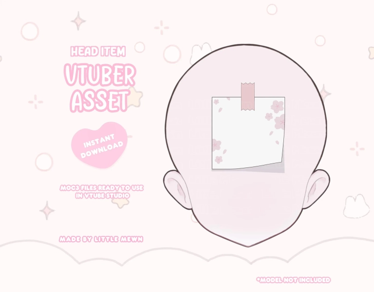 VTuber Asset | Customizable Sticky Note | Vtube Studio