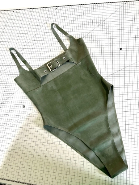 Latex Buckle Bust Bodysuit