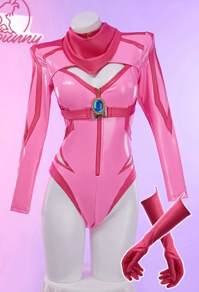 Peach Princess Sexy Racing Suit with Crown Gloves