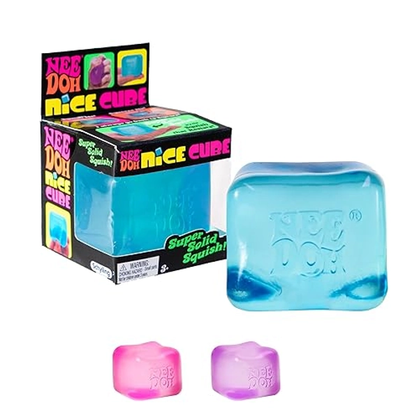Schylling NeeDoh Nice Cube - Sensory Squeeze Toy with Super Solid Squish - 2.25" Cube - Color May Vary (Pack of 1)
