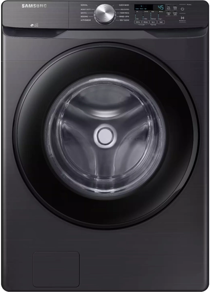Samsung - 4.5 Cu. Ft. High Efficiency Stackable Smart Front Load Washer with Vibration Reduction Technology+ - Fingerprint Resistant Black Stainless Steel
