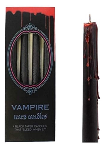 something different Vampire Tranen Zwarte Kaarsen - Set van 4 Bloeden Kaarsen - Gothic Rituals Halloween