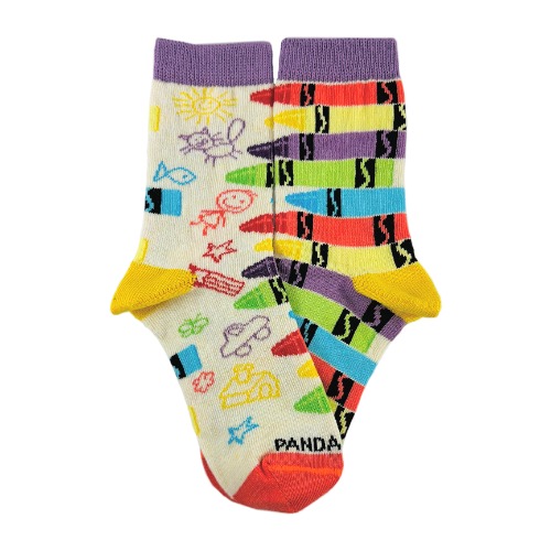 Colorful Crayons Socks from the Sock Panda (Ages 3-7) - Medium (Age 5-7)