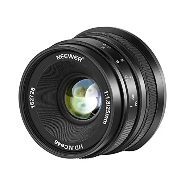 
                            Neewer 25mm f/1.8 Large Aperture Wide Angle Lens Manual Focus APS-C Prime Fixed Lens Compatible with Canon EF-M EOS-M Mount Mirrorless Cameras EOS M M2 M3 M5 M6 M10 M50 M100 etc
                        