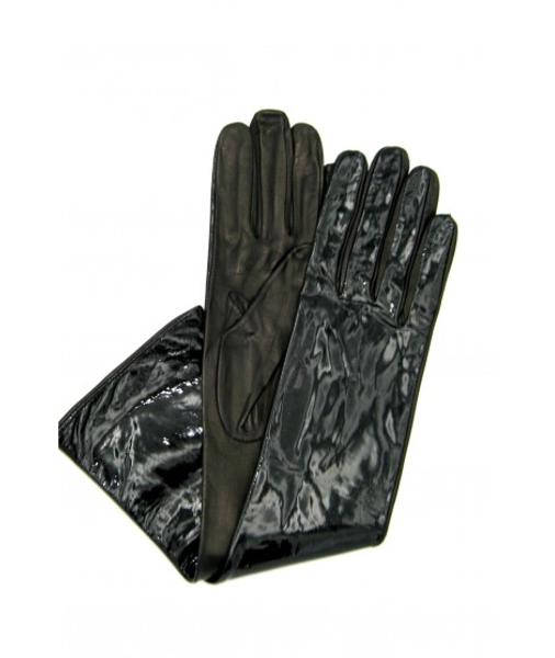 Sermoneta - Patent Nappa leather gloves 8bt Silk lined