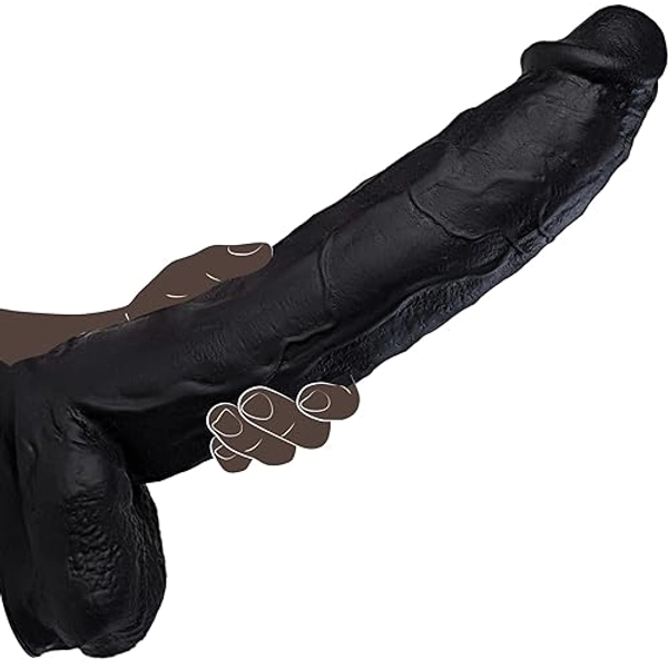Huge Black Dildo Sex Toy for Women-10.6 Inch Realistic Silicone Dildo,Body-Safe Material Strong Suction Cup ,Big Thick Anal Dildo for Men G spot Stimulator, Adult Sex Toys for Couples