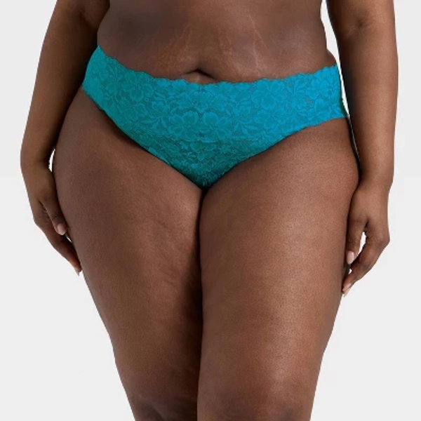 Women's Allover Lace Thong Underwear - Auden⢠Teal Blue 2X
