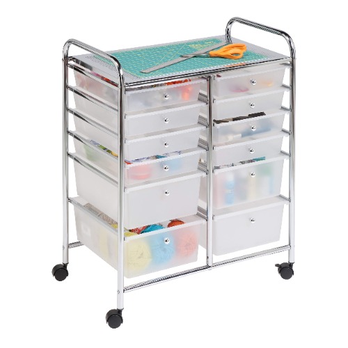Honey-Can-Do Rolling Storage Cart and Organizer with 12 Plastic Drawers - 12-Drawer Studio Cart