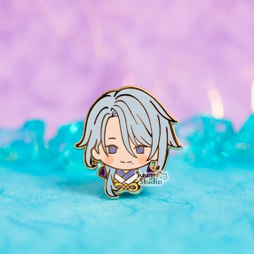 Genshin Impact Kamisato Ayato Hard Enamel Pin - [A Grade] / Simple Rubber Back
