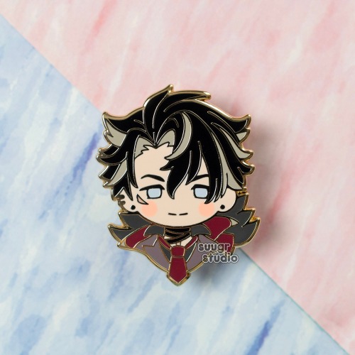 Genshin Impact Wriothesley & Sigewinne Fontaine Hard Enamel Pin - Wriothesley / [A Grade] / Simple Rubber Back