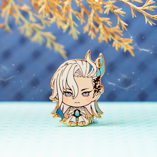 Genshin Impact Neuvillette Fontaine Hard Enamel Pin - [A Grade] / Simple Rubber Back