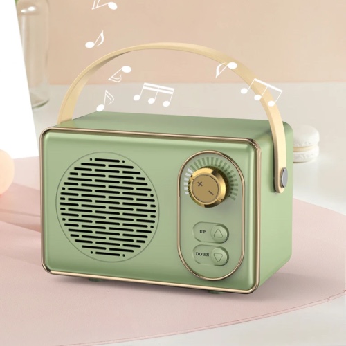 Onetify Retro Mini Wireless Bluetooth Speaker with Knob Adjustment - Green
