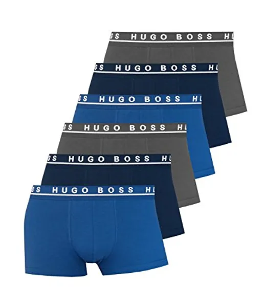 HUGO BOSS Herren Boxershorts Unterhosen 10146061 50325403 6er Pack, Wäschegröße:M;Artikel:-487 Open Blue