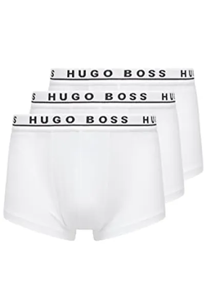 BOSS Herren Trunk 3P CO/EL Dreier-Pack Boxershorts aus Stretch-Baumwolle mit Logos am Bund