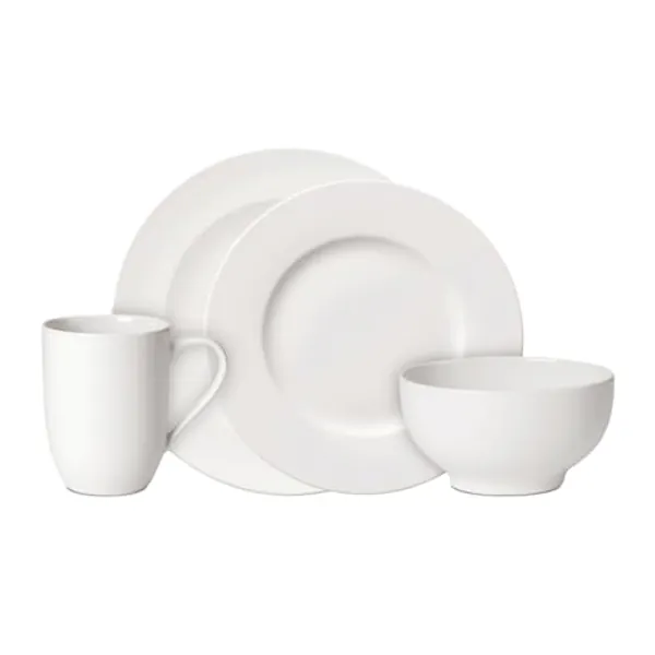 Villeroy & Boch – For Me Starter-Set 16 Teilig Für 4 Personen, Geschirrset Weiß, Kombiservice Weiß, Teller, Tassen, Bowls, Premium Porzellan