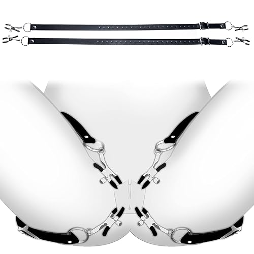 Master Series Spread Labia Spreader Straps with Clamps, Black (AF500) - Large