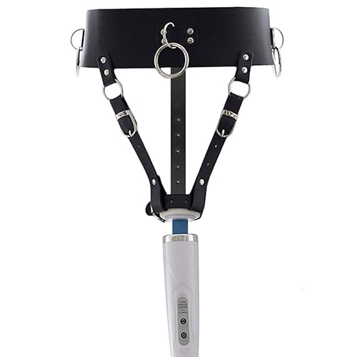 Vibrator Leather Constrained Forced Strap - Electric Waistband Harness Fixed Tie Belt Holder(Wand Or Vibrator Not Included)