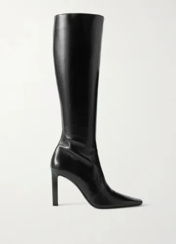 SAINT LAURENT | Francoise glossed-leather knee boots