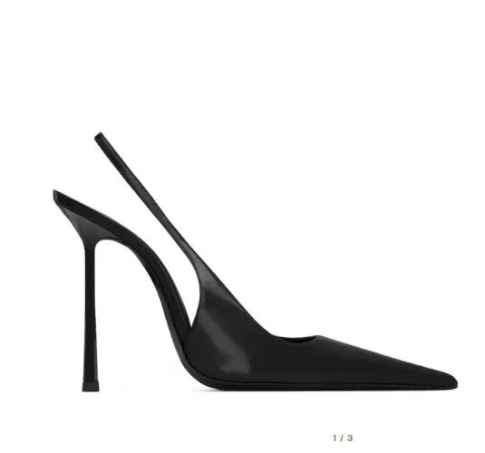 SAINT LAURENT | Black Vendome Slingback Pumps 110