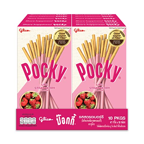 Pocky Biscuit Stick, Strawberry, 1.66 Ounce (Pack of 10) - Strawberry - 1.66 Ounce (Pack of 10)