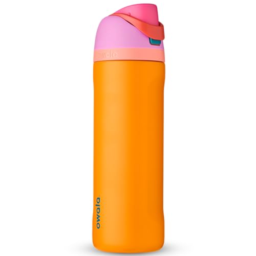 Owala FreeSip Insulated Stainless Steel Water Bottle with Straw for Sports and Travel, BPA-Free, 24-oz, Orchid/Orange (Tropical) - Tropical - 24 oz - Water Bottle