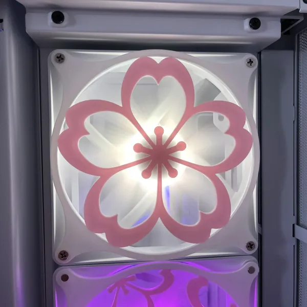 Rounded Sakura flower - PC Fan Shroud/ Grill /Cover - 120mm, 140 mm - Two Colors