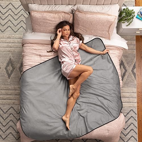 Avana Waterproof Throw - Sensual Blanket for Adults - Made in The USA - Regular Size, Micro-Velvet Grey - Regular Size - Grey
