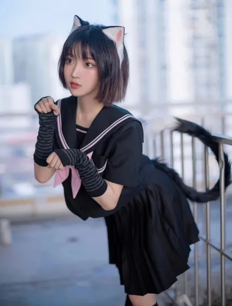 Cosplay Cat Ears Tail Kit Cosplay Headdress Hairband Black Cat Ears Costume Accessories Custom Animal Ears Furry Ears Faux Fur