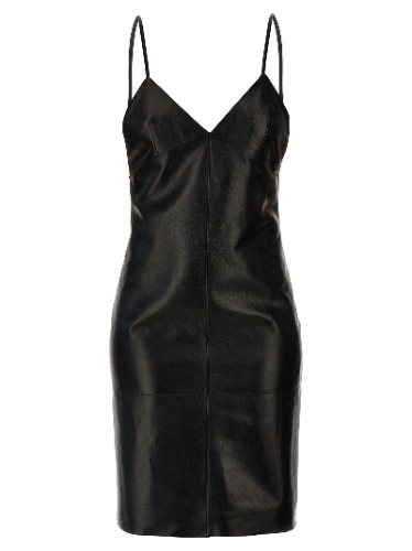 Leather Slip Dress Dresses Black - 38FR