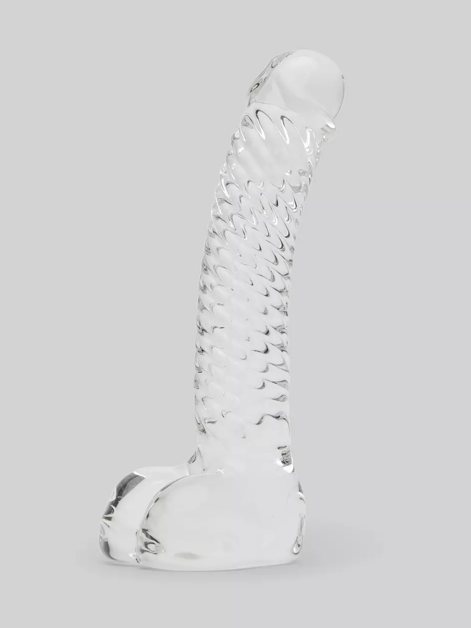 Lovehoney Realistic Textured Sensual Glass Dildo with Balls