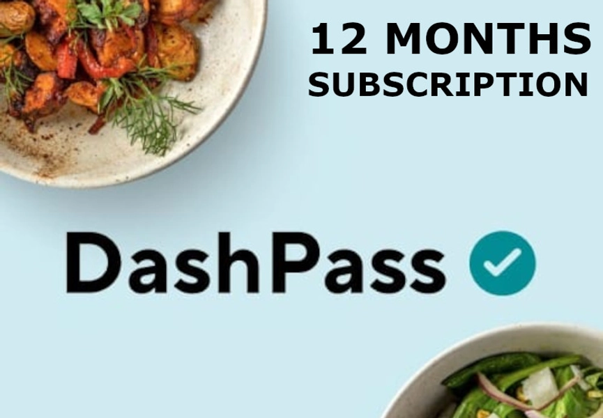 DoorDash DashPass 12 Months Subscription Card US
