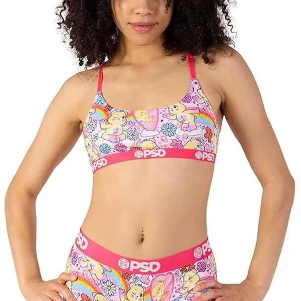 PSD Women's Care Bears Scoop Bralette - Bras for Women with Breathable Fabric and Adjustable Straps - Large - Self-care Bear