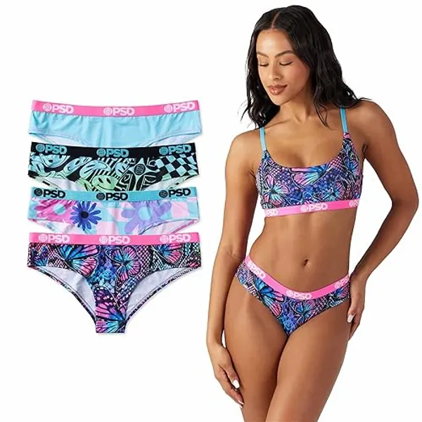 PSD Women's Cheeky Underwear - Cheeky Cut Women's Underwear - Comfortable Stretch Panties for Women - X-Large - Pop Trip 4-pack