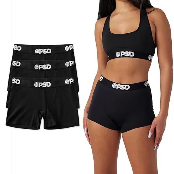 PSD Women's Modal Premium Solid Boy Shorts - Full Coverage Women's Underwear - Comfortable Stretch Panties for Women - X-Large - Black 3-pack