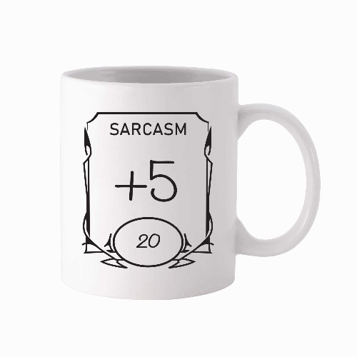 D&D Stats Mug - Sarcasm 11oz White Ceramic Coffee Mug - Dungeons and Dragons - RPG - DnD - Gift for Geeks
