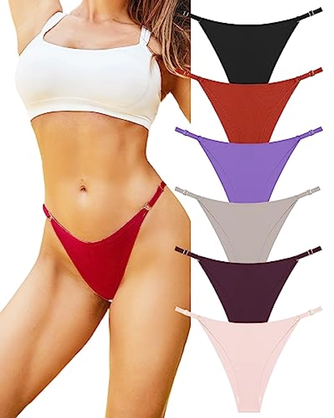 Which is Adjustable Seamless Underwear for Women Sexy Underwear String  Bikini No Show High Cut Cheeky Panties 6 Pack XS-L