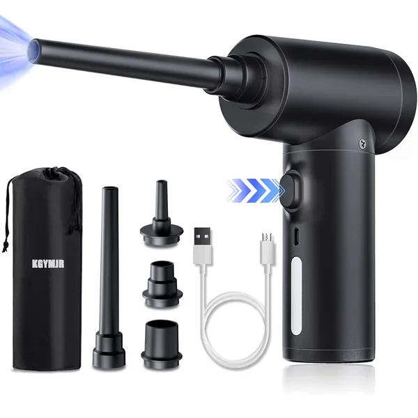 Electric Air Duster, Cordless Portable Rechargeable Compressed Air Duster, Powerful 50000RPM Handheld Air Blower with LED Light for Computer, Keyboard Cleaning, Car, Electronics, Electric Air Blower Replaces Compressed Air Cans