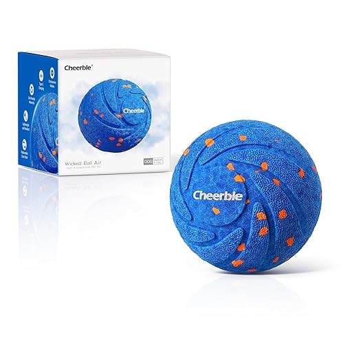 【New Material】Cheerble Smart Interactive Dog Toy, Wicked Ball AIR, Automatic Moving, Bouncing, and Rotating Ball, E-TPU Material, IPX7 Waterproof Rating, Active Rolling Ball for Medium and Large Dogs - Blue