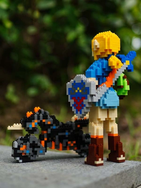 DIY Legend of Zelda Building Blocks BOTW Figure Mini Blocks Zelda Pixel Art Zelda Gifts - Link