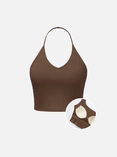 Plantive™ Cropped Halterneck Brami - Chestnut / M