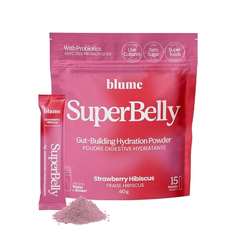 Blume SuperBelly Gut Health Hydration Packets, Sugar-Free, with Prebiotics, Probiotics, Apple Cider Vinegar, and Electrolytes, Strawberry Hibiscus, 15 Sticks - Strawberry Hibiscus