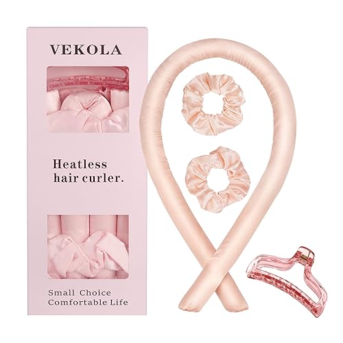 Heatless Hair Curler for Long Hair | Hair Curler No Heat | Bigoudis Sans Chaleur | Soft and Comfortable Sleep Heatless Blowout Rods (Pink) - Pink