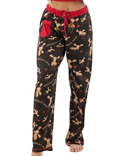 Lazy One Pajamas for Women, Cute Moose Pajama Pants and Top Separates - Small - Chocolate Moose Womens Pajama Pants