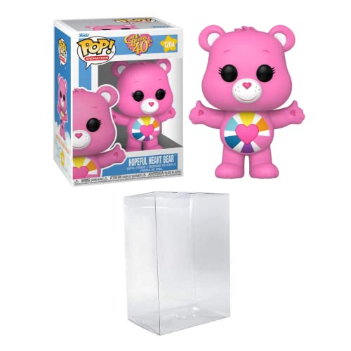 Funko POP! Animation: Care Bears 40th Anniversary - Hopeful Heart Bear Common Bundled with a Byron's Attic Pop Protector - Hopeful Heart Bear Common