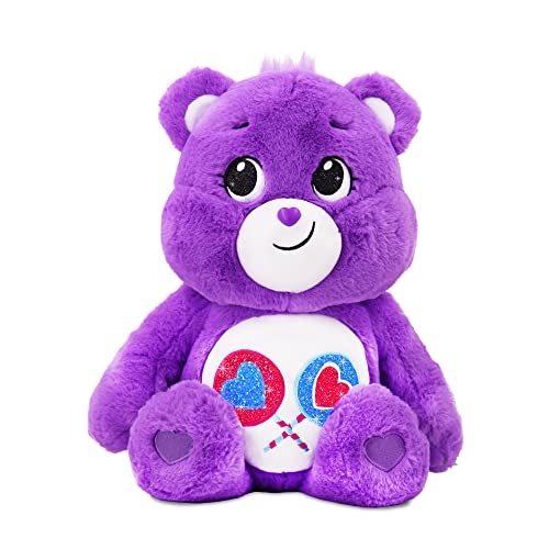 Care Bears 18" Plush - Share Bear with Glitter Belly Badge - Soft Huggable Material!