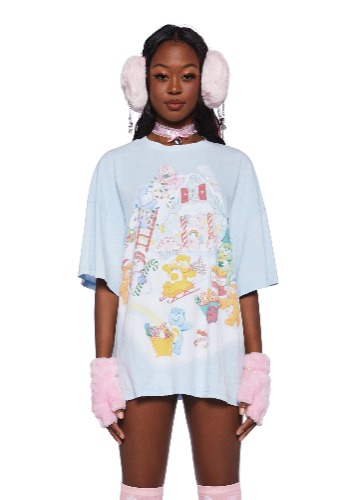 Snow Much Fun Oversized Tee | LIGHT BLUE / XL/XXL
