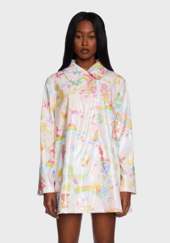 Brighten The World Vinyl Raincoat | RAINBOW / X-Large