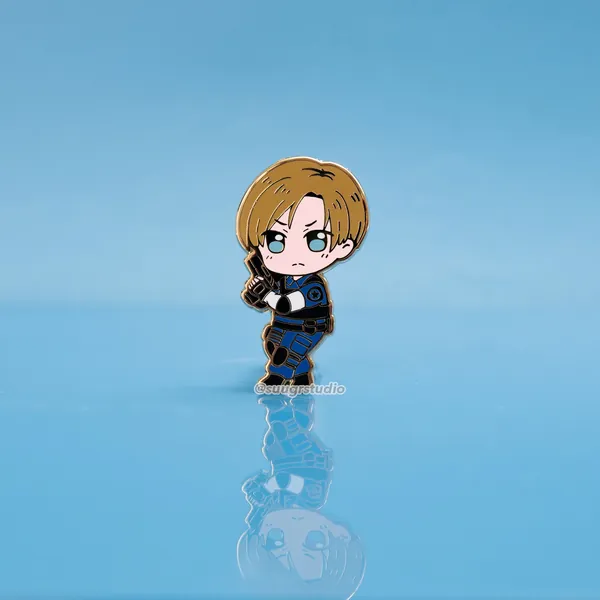 Resident Evil Leon Kennedy Hard Enamel Pin - [A Grade] / Simple Rubber Back
